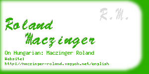 roland maczinger business card